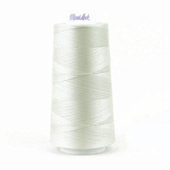 Pearl white overlocking cone with Maxi-Lock branding.