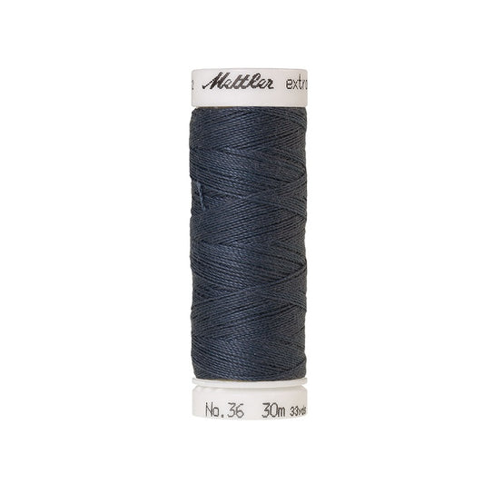 Spool of dark blue extra strong thread with Mettler branding.
