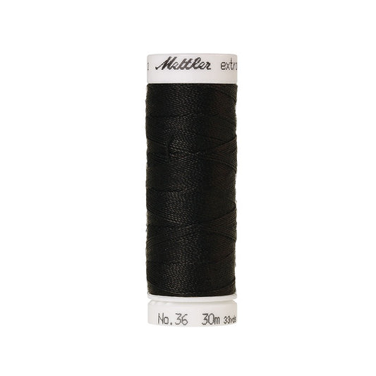 Spool of black extra strong thread with Mettler branding.