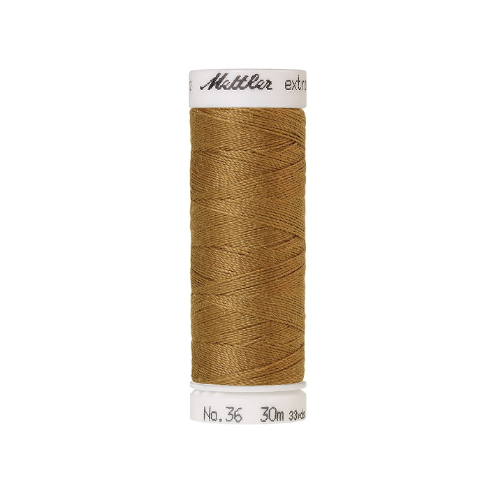 Spool of brown extra strong thread with Mettler branding.