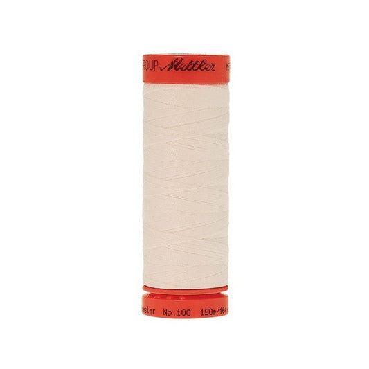 Spool of Mettler 150m eggshell white thread.