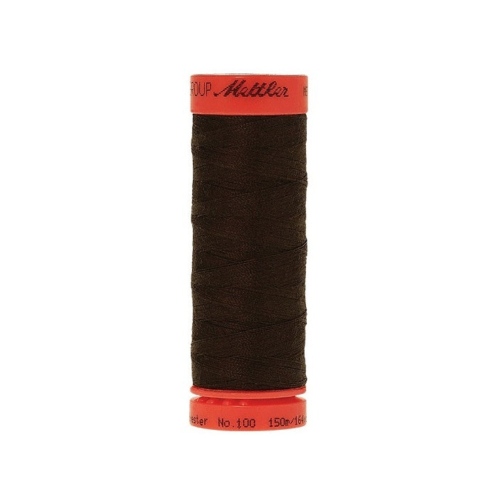 Spool of Mettler 150m very dark brown thread.