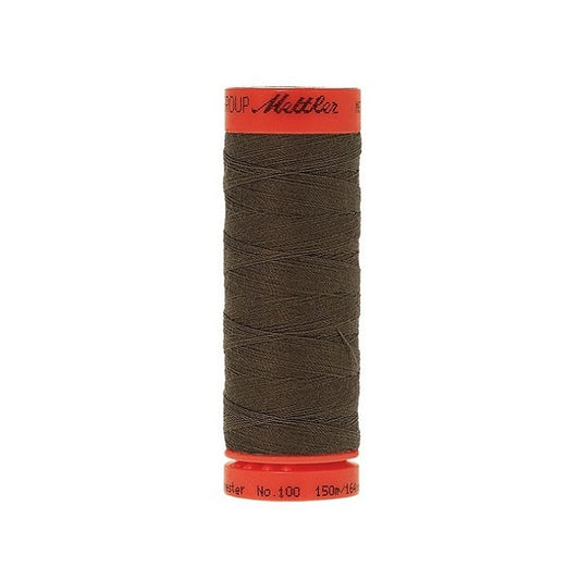 Spool of Mettler 150m very dark brown thread.