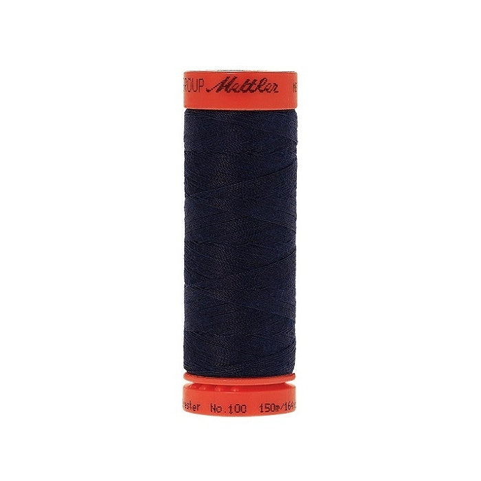 Spool of Mettler 150m navy thread.