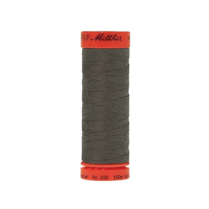 Spool of Mettler 150m dark grey thread.
