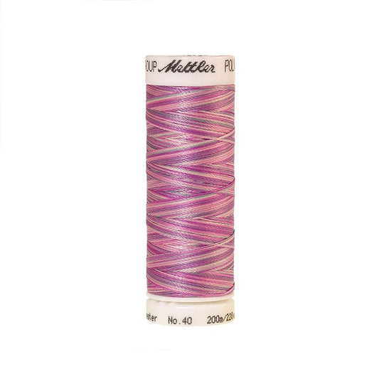 Spool of Mettler pink variegated thread.