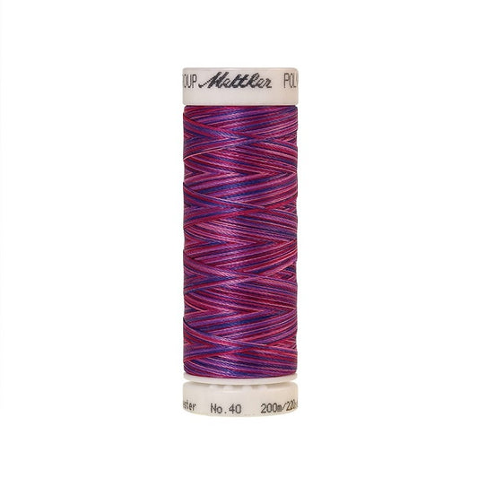 Spool of Mettler purple variegated thread.
