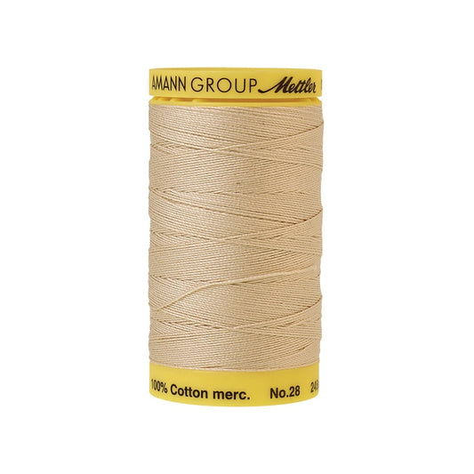 Dark cream thread with Mettler Cotton 28 branding.