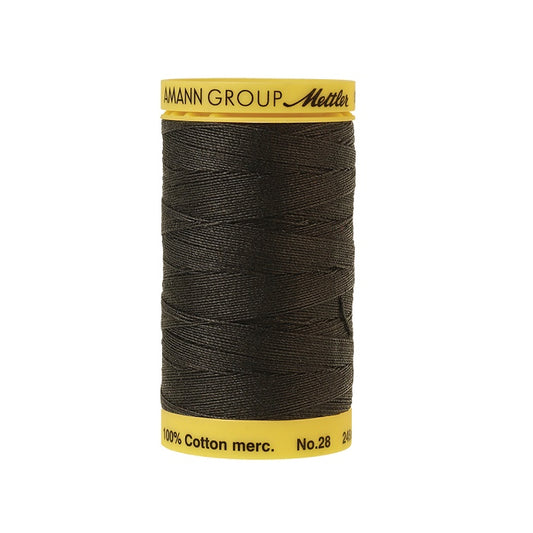 Black thread with Mettler Cotton 28 branding.