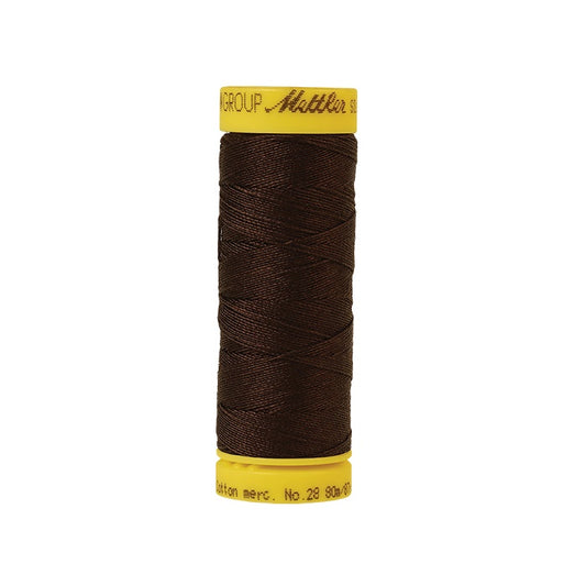 Dark brown thread with Mettler Cotton 28 branding.