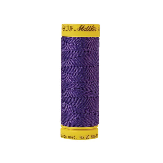 Purple thread with Mettler Cotton 28 branding.