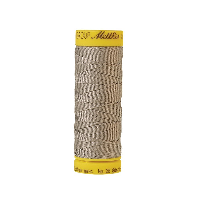 Taupe thread with Mettler Cotton 28 branding.
