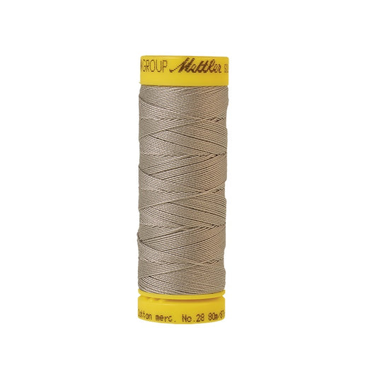 Taupe thread with Mettler Cotton 28 branding.