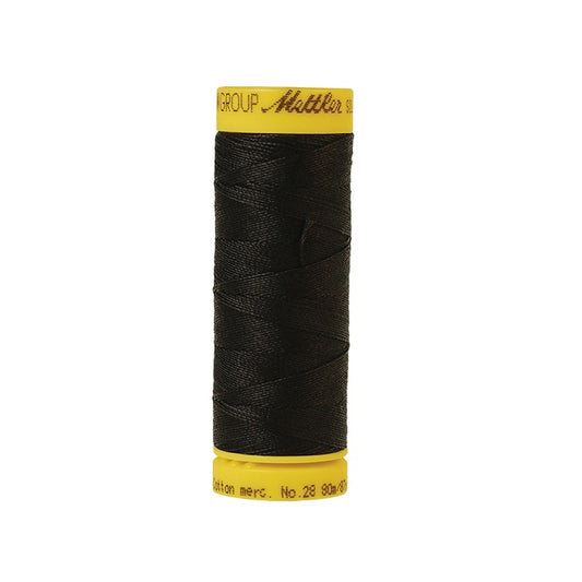 Black thread with Mettler Cotton 28 branding.