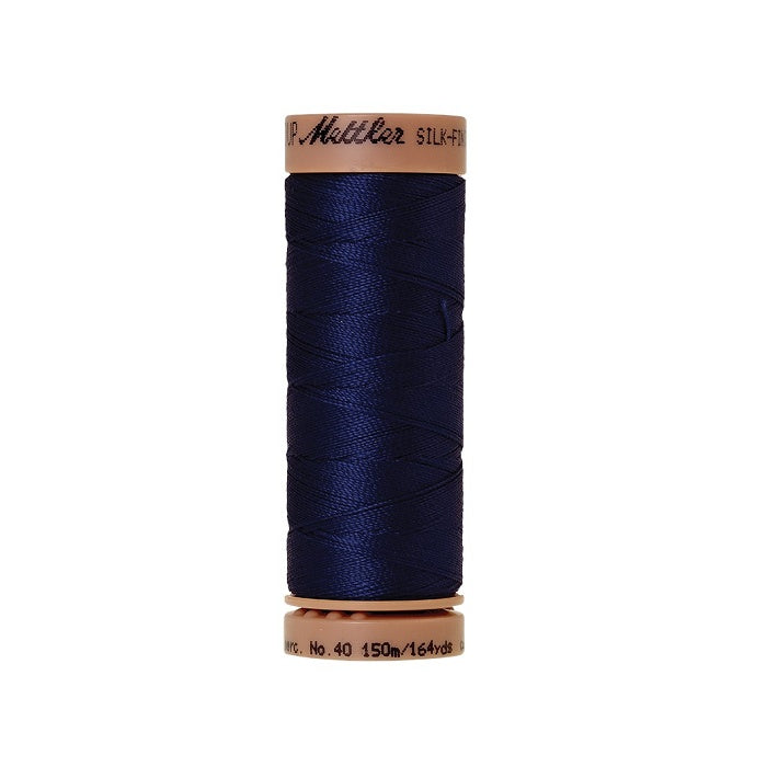 Dark blue thread with Mettler Cotton 40 branding.