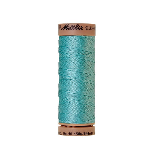 Aqua blue thread with Mettler Cotton 40 branding.