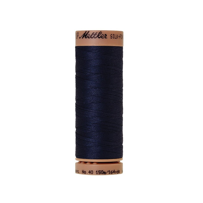 Navy thread with Mettler Cotton 40 branding.