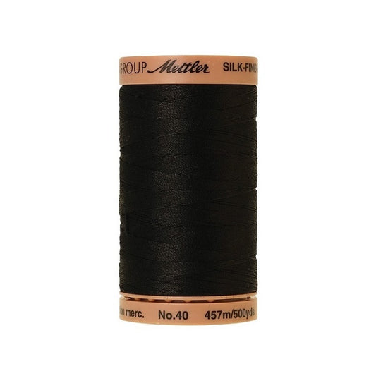 Black thread with Mettler Cotton 40 branding.