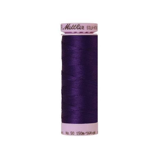 Dark purple thread with Mettler Cotton 50 branding.