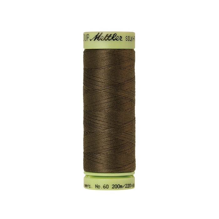 Olive brown thread with Mettler Cotton 60 branding.