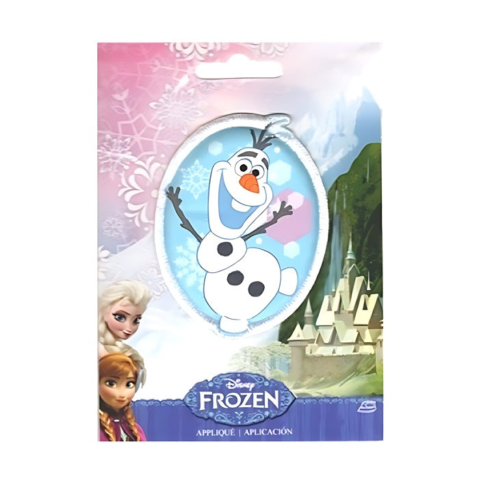 Oval patch with smiling, dancing snowman.