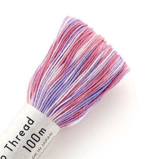 Pink and purple variegated sashiko thread.
