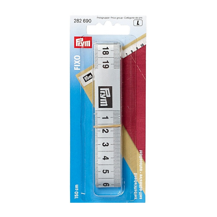 Packaged self adhesive tape measure with Prym branding.