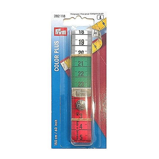 Packaged coloured tape meaure with Prym branding.