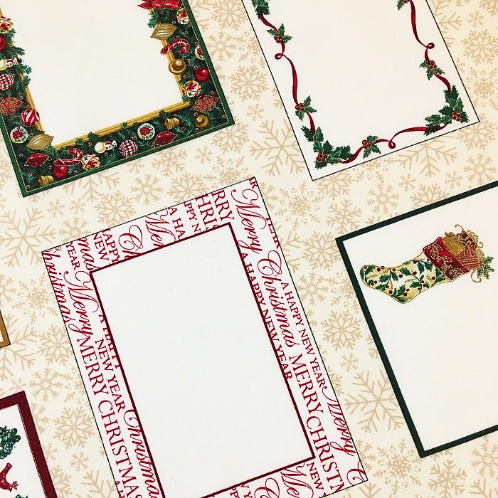 Christmas quilt labels in various designs.