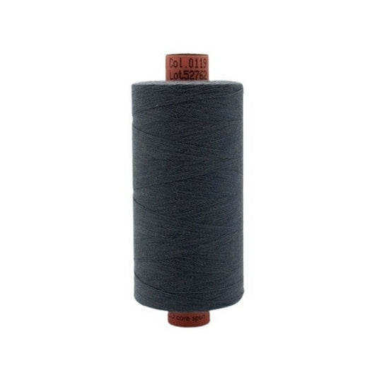 Spool of dark grey thread with Rasant branding.