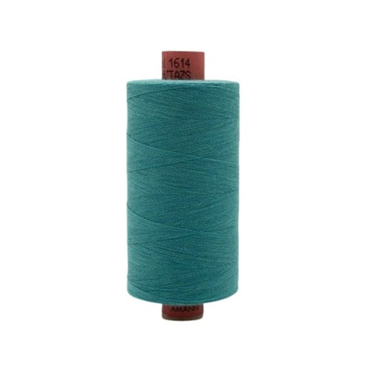 Spool of teal blue thread with Rasant branding.