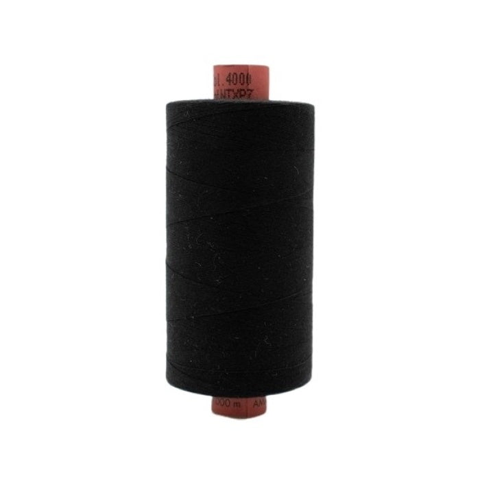 Spool of black thread with Rasant branding.