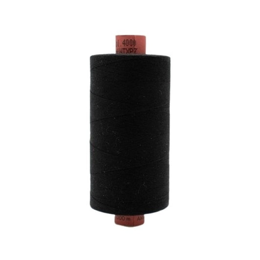 Spool of black thread with Rasant branding.