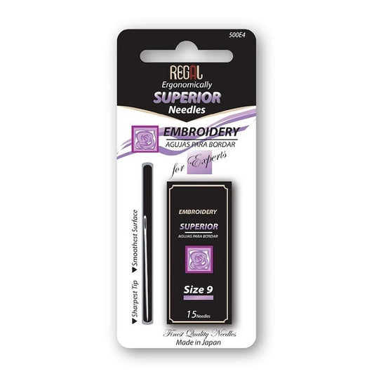 Pack of size 9 embroidery needles.