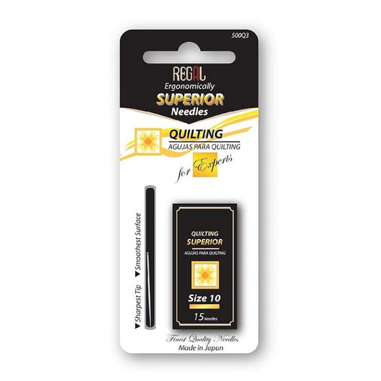 Pack of size 10 quilting needles.