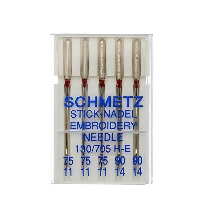 Pack of embroidery needles with Schmetz branding.