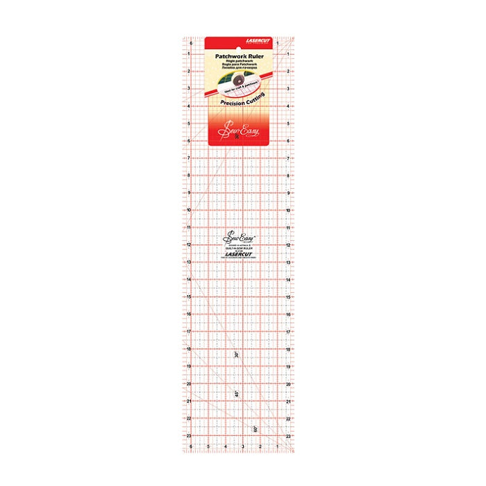 Long patchwork ruler wiith Sew Easy branding .