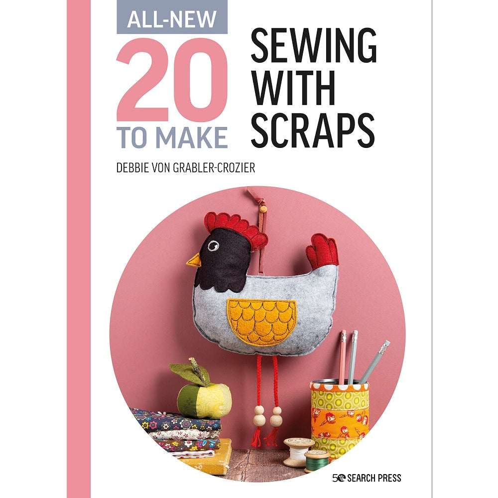 Hanging stuffed chicken, fabric pen cup and apple shaped pincushion.