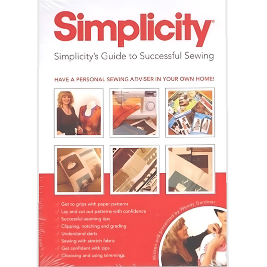 Sewing guide DVD with Simplicity branding.