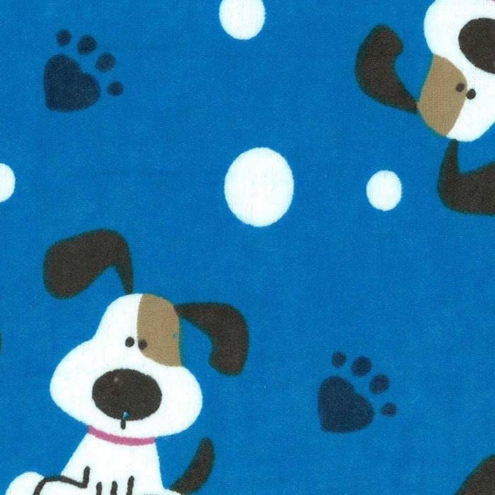 Puppies, black paw prints and random white dots.