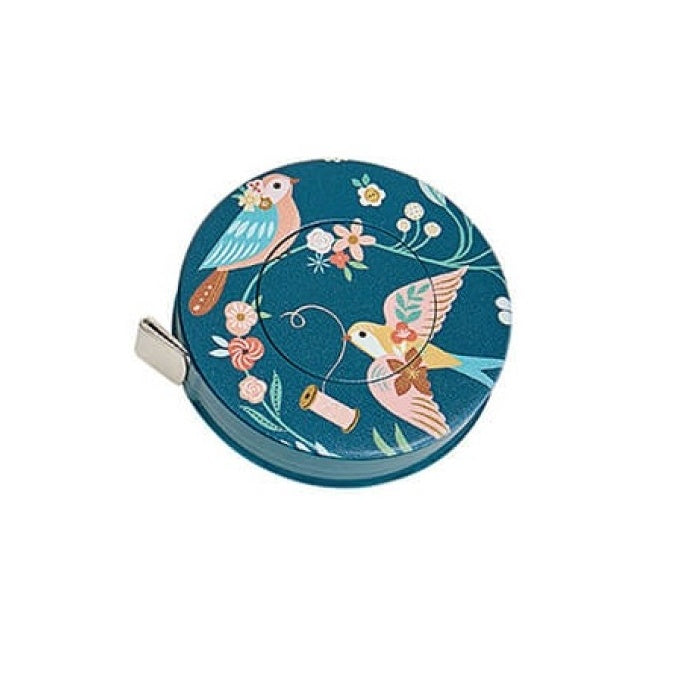 Tape measure cover with birds abd flowers.