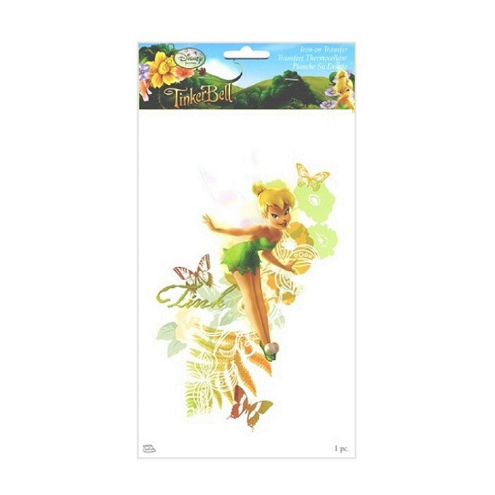Tinker Bell transfer with flowers and butterflies.