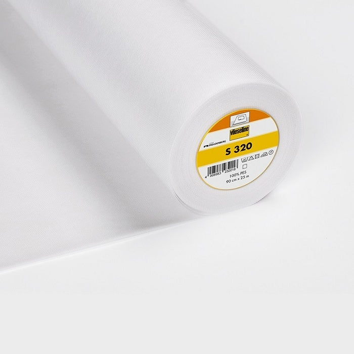 Roll of white interlining with Vilene S320 branding.