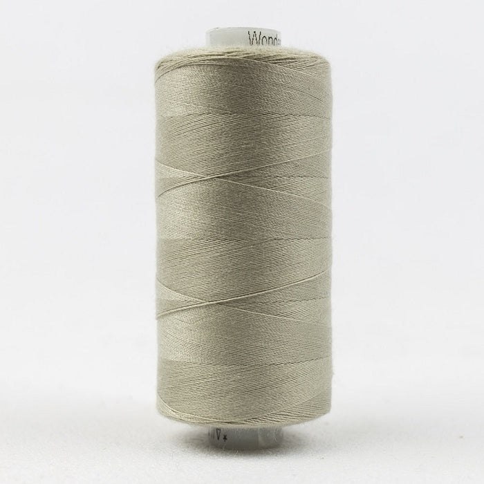 Spool of palest olive thread with Designer branding.