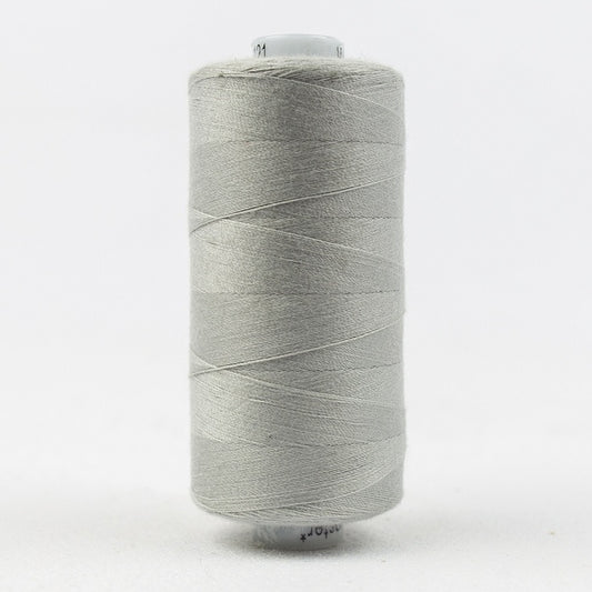 Spool of palest grey thread with Designer branding.