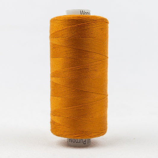 Spool of orange thread with Designer branding.