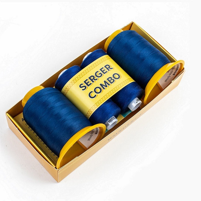 Blue overlocker thread combo pack.