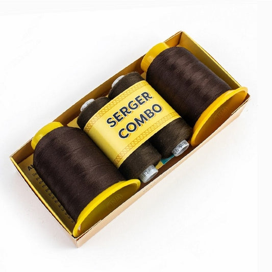 Brown overlocker thread combo pack.