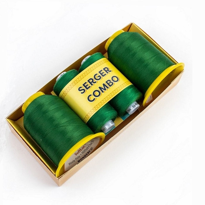 Green overlocker thread combo pack.