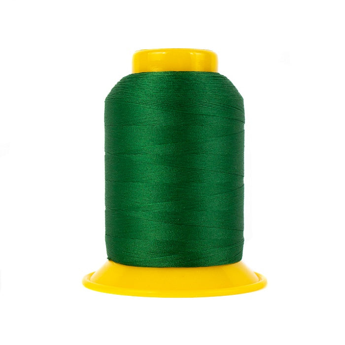 Green wooly poly thread cone.